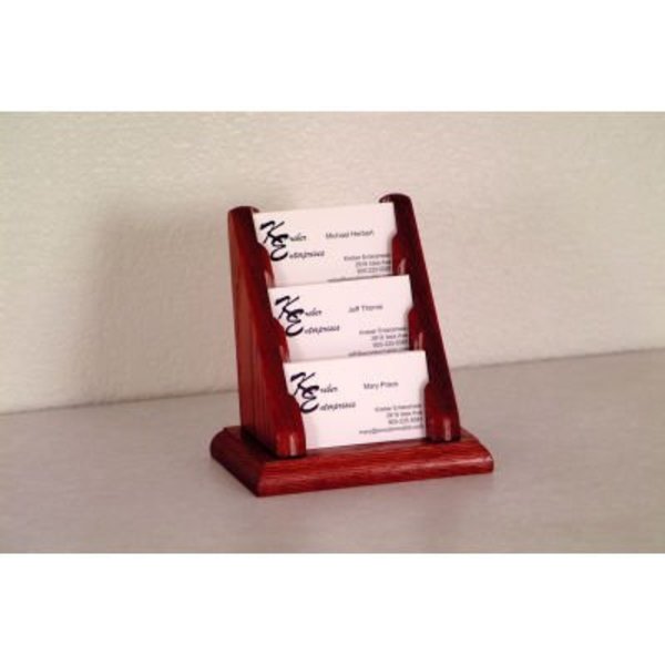 Wooden Mallet 3 Pocket Counter Top Business Card Holder - Mahogany BCC1-3MH